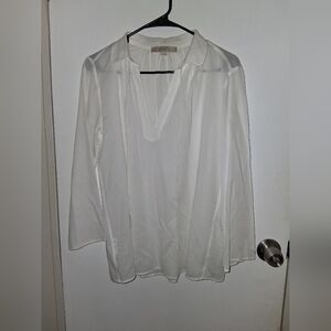 LOFT Sheer White Blouse